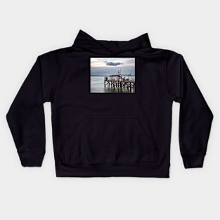 Fishing Wharf Evening Kids Hoodie